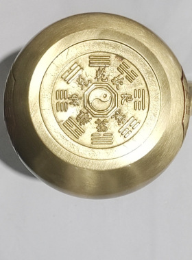 复古典藏国风艺术黄铜摆件古法手工匠作刻图八卦大葫芦居家护色经