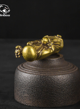 纯黄铜复古法手工匠作旧典藏国风艺术摆件寿星南极仙翁茶宠禅意文