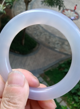 正品纯天然玛瑙手镯浅紫玉髓手镯53mm纯天然原色无优化实物图女款