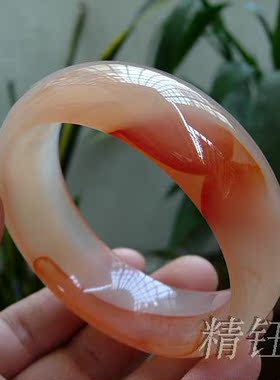 巴西玛瑙加宽加厚原色水晶手镯