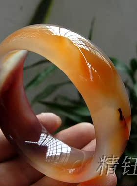 巴西玛瑙加宽加厚原色通透手镯