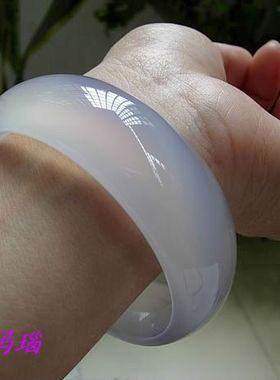 未镶嵌巴西紫色纹理通透玛瑙手镯