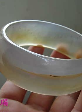 玛瑙纯天然原色纹理玉髓手镯