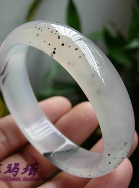 巴西天然原色花纹通透玛瑙手镯