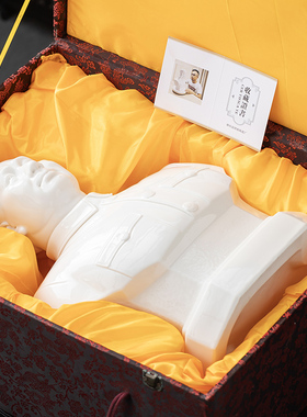 德化白瓷毛泽东头像摆件半身像客厅招手像办公室伟人像雕像工艺品