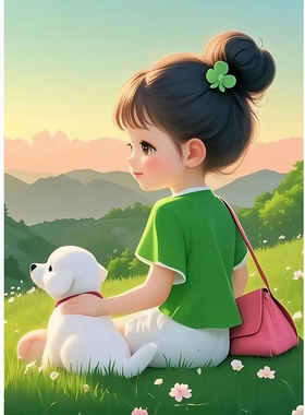 温暖治愈小女孩贴画卧室浴室出租房墙面装饰遮瑕美痕贴纸防水自粘
