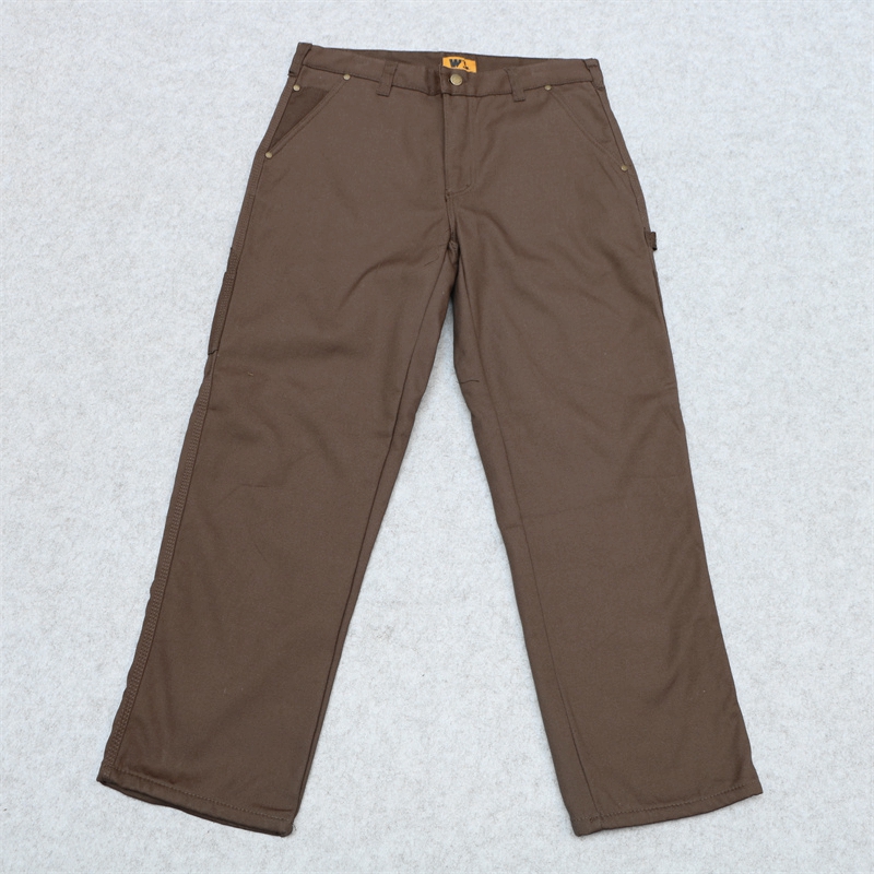 美式休闲复古冬季男士纯棉加绒棉裤宽松大码直筒休闲多兜工装棉裤 - 图1