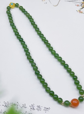 天然和田玉碧玉手串女款双圈手链送女友礼物