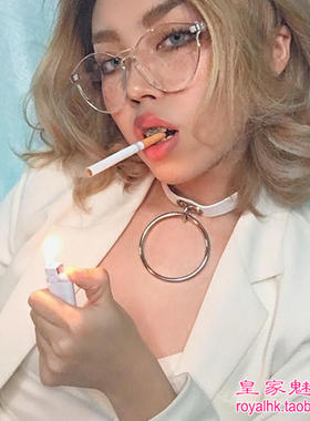 欧美夜店辣妹金属酒吧皮项链