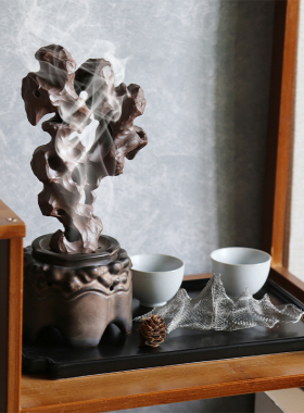 手工陶瓷太湖石香炉新中式