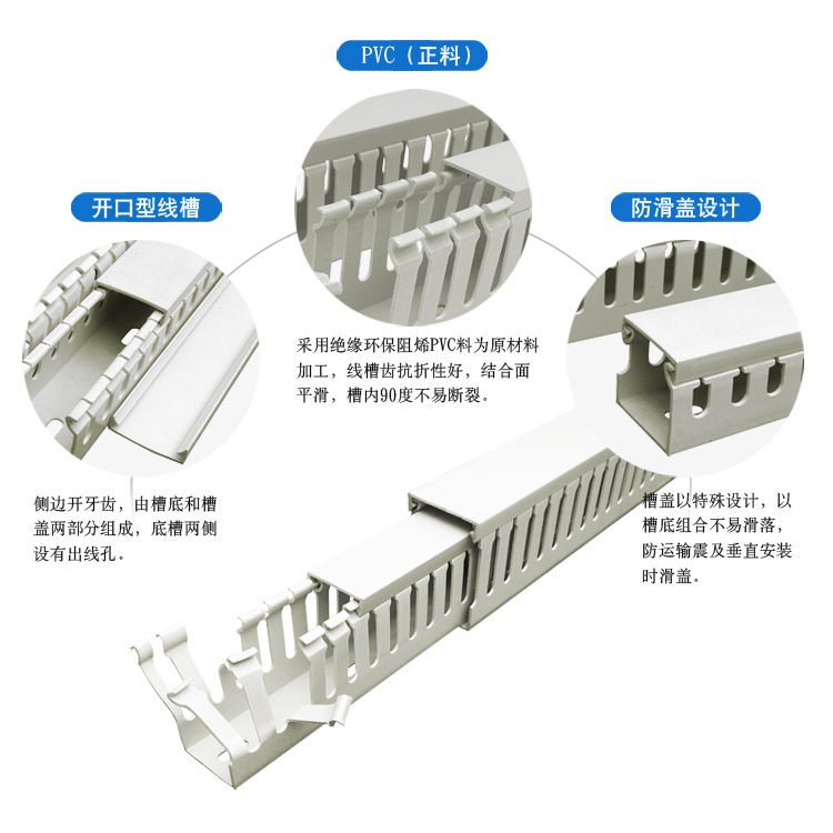 明装 pvc阻燃U型工业塑料线槽电箱控制电柜走线网线行配卡布线槽,淘宝优惠券,粉丝福利购,淘宝优惠卷