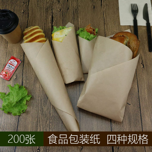 三明治包装防油纸 一次性牛皮汉堡纸食品包装纸 烘焙包装淋膜纸 - 图1