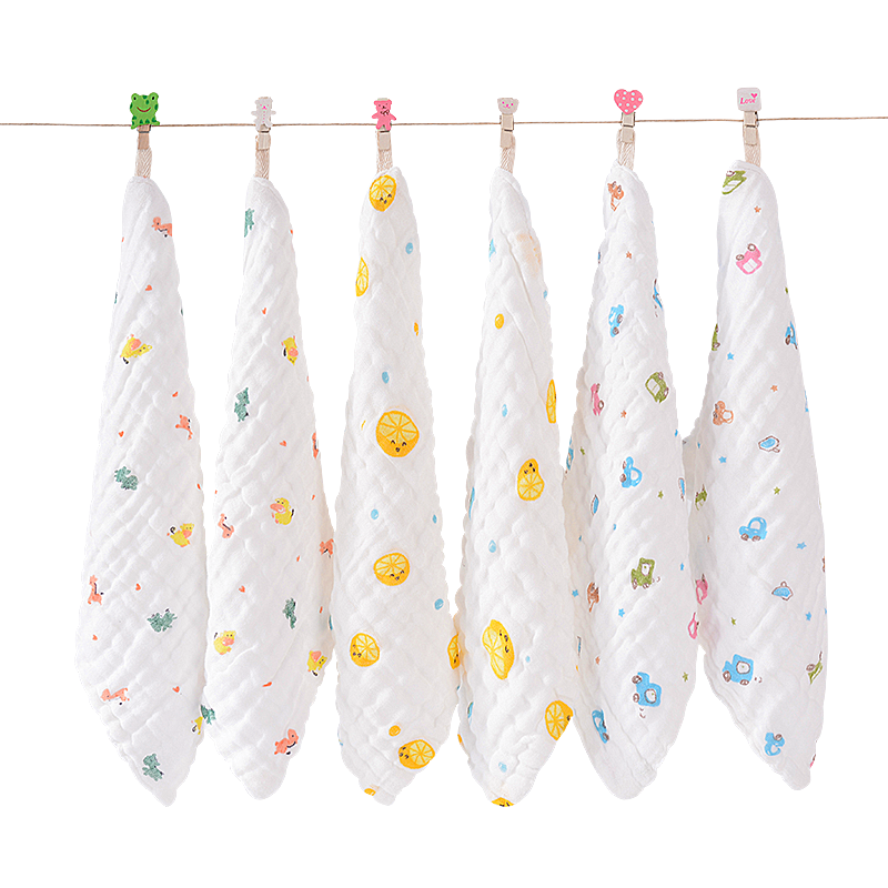 6条装纱布毛巾宝宝口水巾纯棉婴儿洗脸巾儿童小方巾新生儿柔软,淘宝优惠券,粉丝福利购,淘宝优惠卷