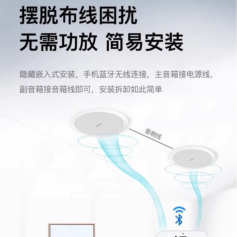 JBL无线蓝牙吸顶音箱Airplay2喇叭天花板吊顶投影客厅嵌入式音响 - 图1