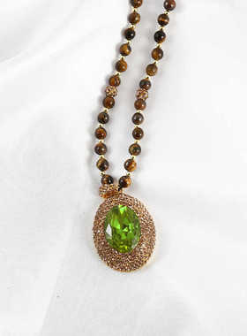 2024新款苏丹石变色项链女款毛衣链轻奢高级感小众吊坠挂件配饰爆