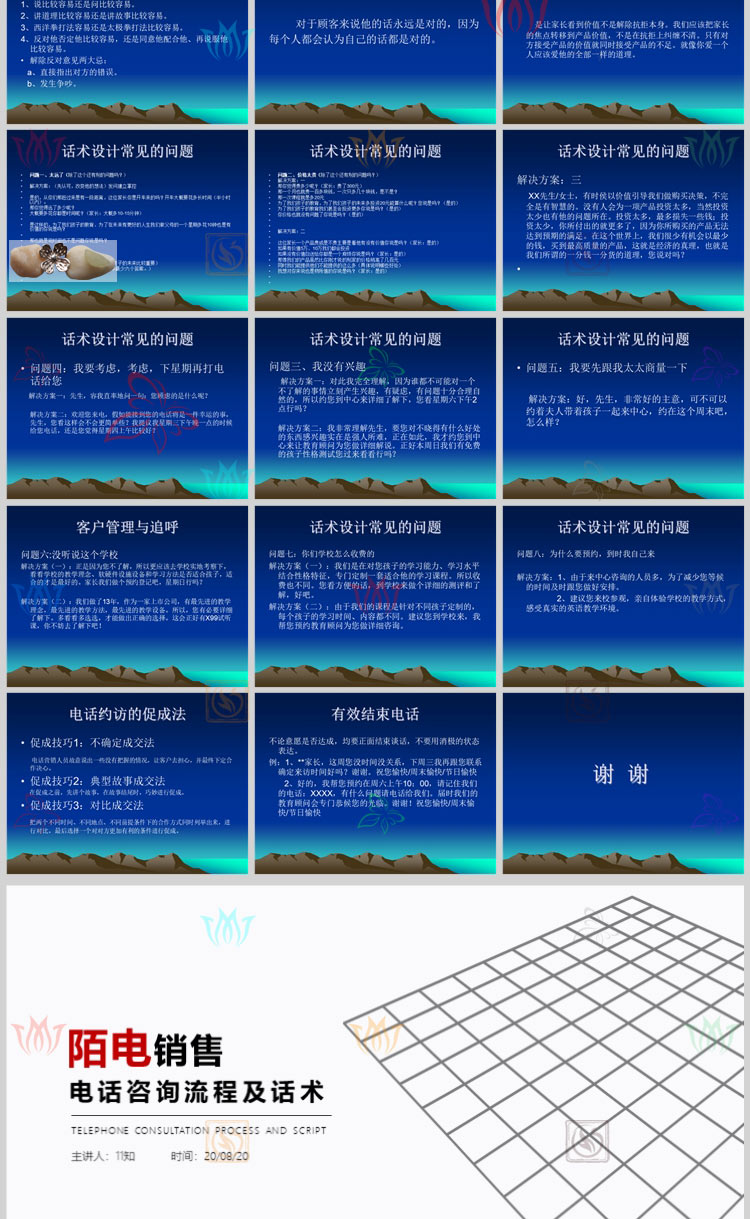 电话邀约技巧培训PPT模板陌电话咨询电话营销售邀约电话沟通话术 - 图1