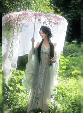 古风汉服粘花伞写真拍照道具