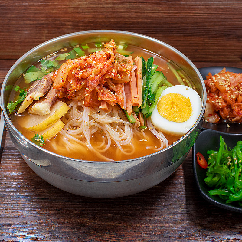 正宗韩国朴家小麦冷面370g×3袋韩式东北大冷面朝鲜延边荞麦凉面_虎窝淘
