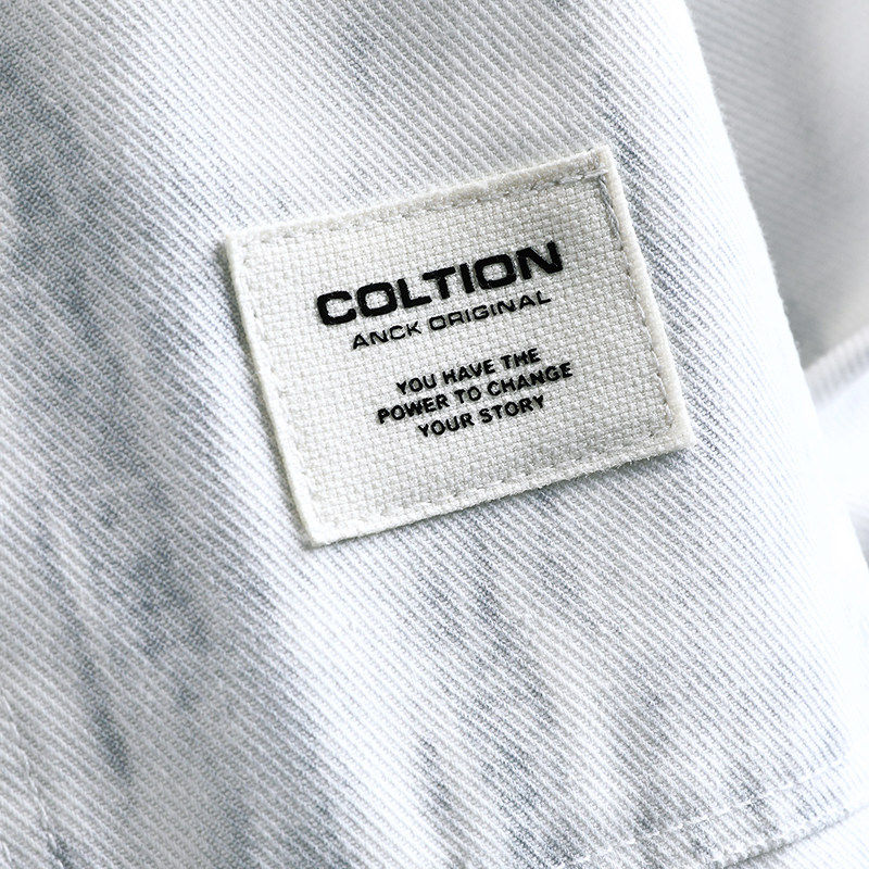 春秋季2026韩版学生牛仔外套字母贴标设计扎染潮流男生百搭夹克,淘宝优惠券,粉丝福利购,淘宝优惠卷