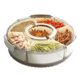 Portable six-part sealed spice box kitchen transparent dried fruit snack plate rotatable fruit nut storage box
