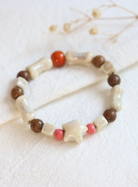 文艺中式陶瓷木珠景德镇手链国风