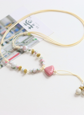 国风新中式景德镇陶瓷贝壳毛衣链