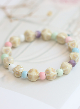 森系小清新景德镇陶瓷手串手链