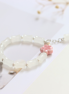 小清新琉璃竹节手串学生上岸手链