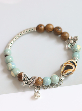 国风新中式景德镇陶瓷蝴蝶手链