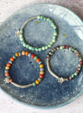 清新文艺情侣景德镇陶瓷手链手串