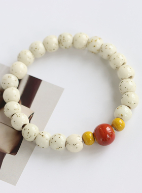 民族风景德镇陶瓷手串菩提手链