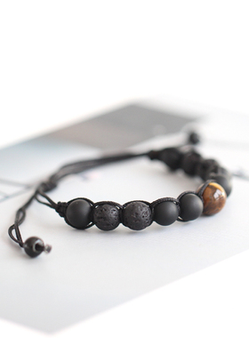 招财保平安手工编织小饰品虎眼石