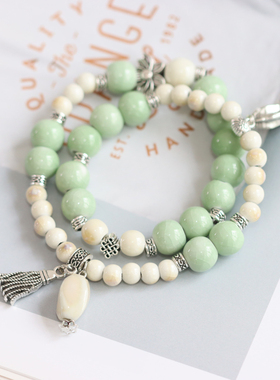 新中式双层景德镇陶瓷手链手串