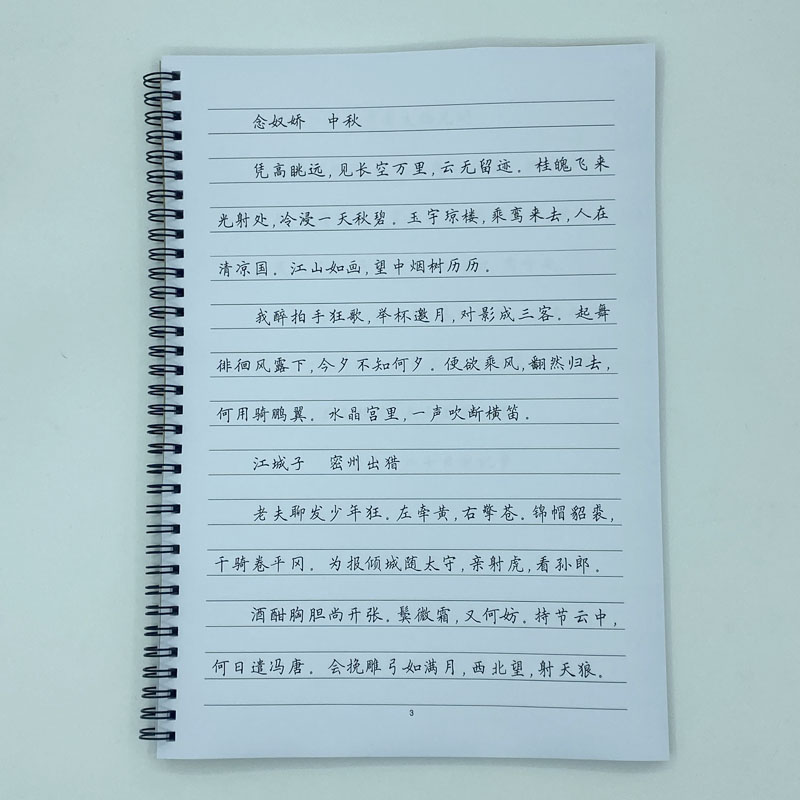 （定制字帖）苏轼词选 横线格临写 硬笔钢笔字帖楷书行书行楷隶书