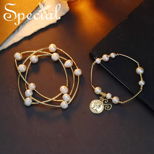 Special skin-lining multi-layered freshwater pearl bracelet for women