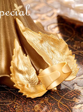 SPECIAL个性翅膀开口可调节戒指