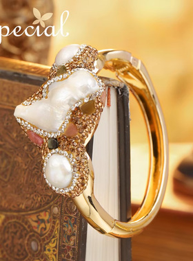 SPECIAL复古重工女淡水珍珠手镯