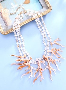 SPECIAL欧美轻奢时尚个性珊瑚造型小众设计项链锁骨链女2025新款