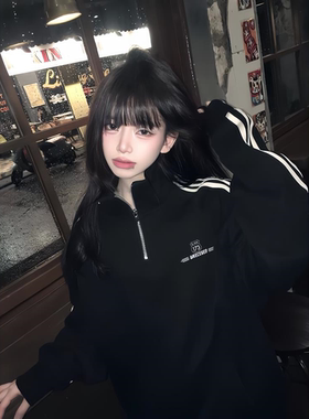 大童秋冬初中生高中宽松加绒上衣