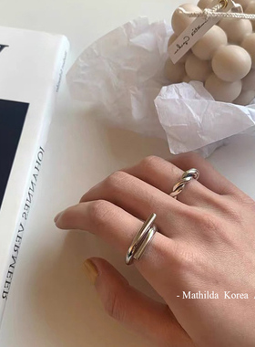 小众设计感麻花抽象女开口戒指