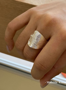韩国极简风多线不规则食指戒