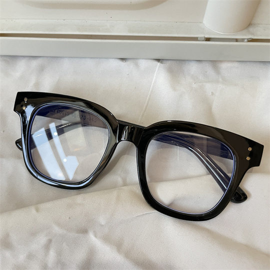 Black frame plain cat-eye myopia anti-blue light flat frames