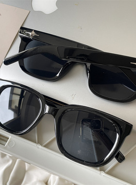 潮酷墨镜女遮阳方框圆脸显脸小星星简约夏季旅游街拍防晒太阳镜