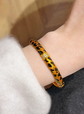 金店同款沙金豹纹手镯送女友