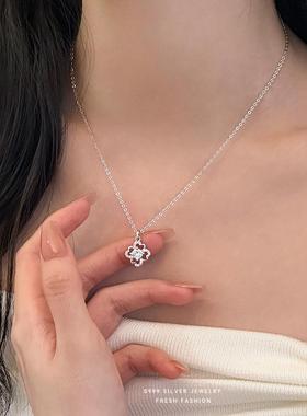 S925纯银四叶草项链女轻奢小众设计感锁骨链2025新款爆款颈链配饰