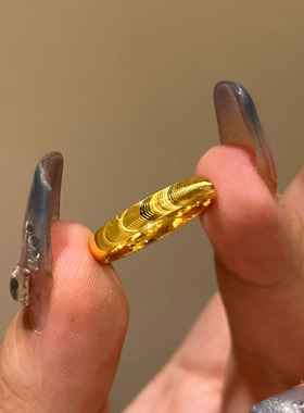 金色猫眼轻奢情侣对戒