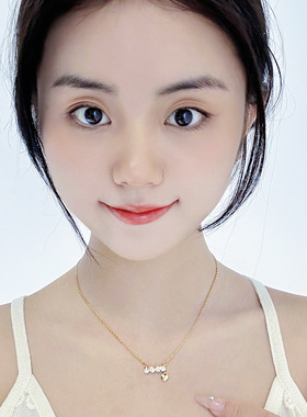 字母锁骨链钛钢不掉色锁骨链女