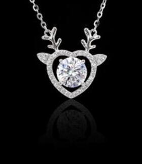 闪亮S925纯银莫桑一路有你吊坠项链不掉色女时尚高级感设计毛衣链