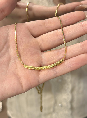 时尚小众设计高级感微笑项链18K金不掉色锁骨气质百搭轻奢蛇骨链