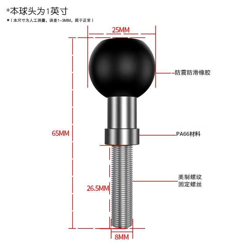 摩托车镜座球头螺丝m10 m8 m6配件膨胀铃木GSX250R手机导航支架座